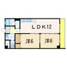 アーブル長岡 2LDKの間取り