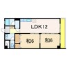 アーブル長岡 2LDKの間取り