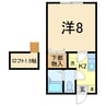 メイプルタウン 1Kの間取り