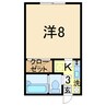 プライムハイツ 1Kの間取り