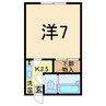 パラス 1Kの間取り