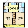 第１マンション喜多 2DKの間取り