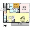カーサ庄衛門 1LDKの間取り