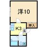 レジデンスセラミ 1Kの間取り