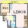 スカイクレストⅡ 1LDKの間取り