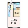 アヴァンティ 1LDKの間取り
