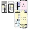 ノーブル笹崎 1LDKの間取り