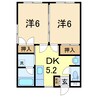 マンションライフ 2DKの間取り