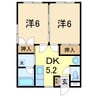マンションライフ 2DKの間取り