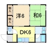 コーポ牧 2DKの間取り