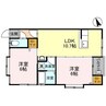 ペティーコーポみつばⅡ 2LDKの間取り