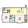 ペティーコーポみつばⅡ 2LDKの間取り