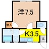 ハイクイーン 1Kの間取り