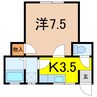 ハイクイーン 1Kの間取り