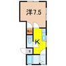 ハイクイーン 1Kの間取り