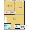 高由荘 2DKの間取り