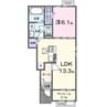 ヒカルサ長岡摂田屋Ⅰ 1LDKの間取り