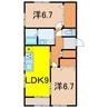レジデンス東与板 2LDKの間取り