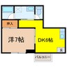 コーポ棚橋 1DKの間取り
