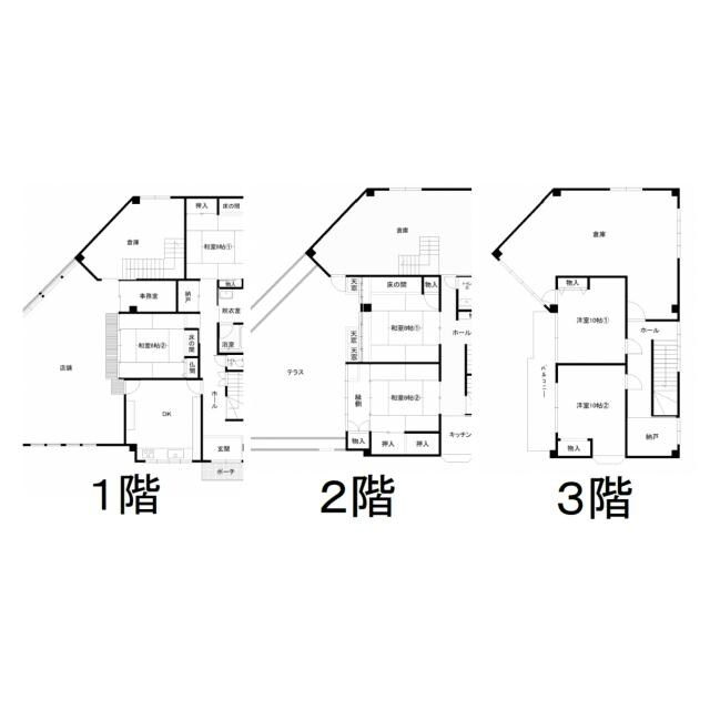 間取り図 喜多町店舗兼貸家