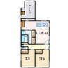 長岡市高見町貸家 2LDKの間取り