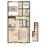 ユーソニアン・三仏生A 1LDKの間取り