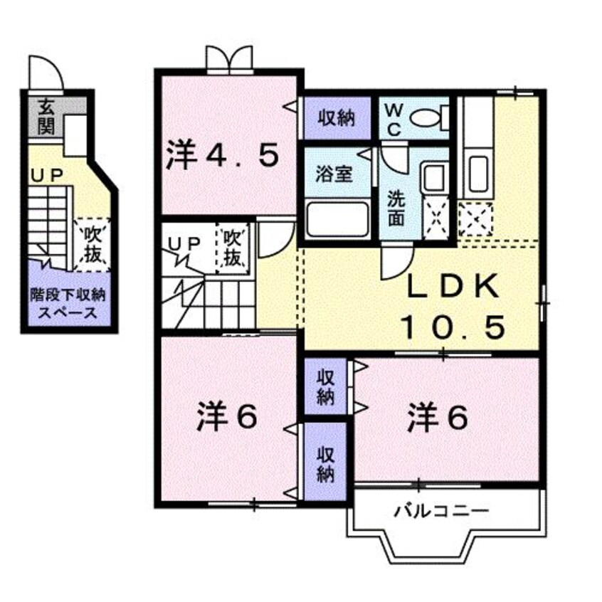 間取図 ＭＩＺＵＫＩ一番館Ａ、Ｂ