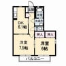 シャーメゾンきらら　Ａ・Ｂ棟 2DKの間取り