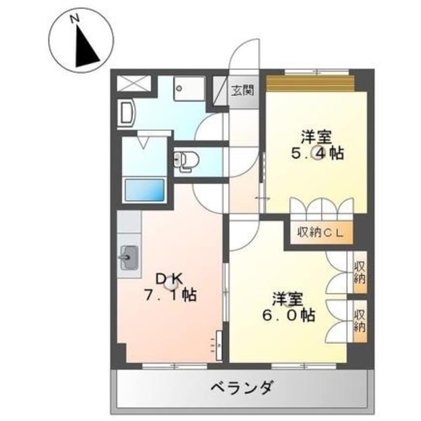 間取図 コーポエスポワール西割
