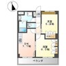 コーポエスポワール西割 2DKの間取り