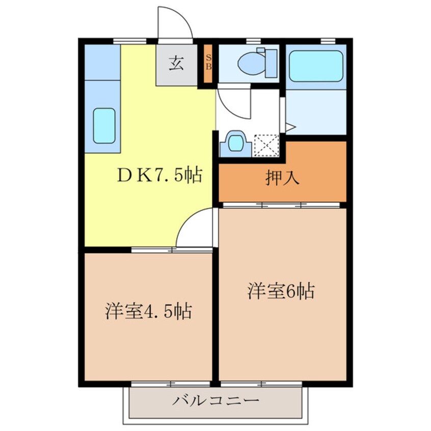 間取図 パナハイツおりぐちＡ