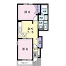 アヴェニールセゾンB 2DKの間取り