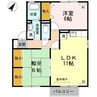 ディアコートAB 2LDKの間取り