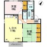 ディアコートAB 2LDKの間取り