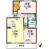 グランディール　ウベ 2LDKの間取り