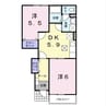 アンソレイユ・フォン 2DKの間取り