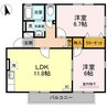 ハイカムール麻美 2LDKの間取り