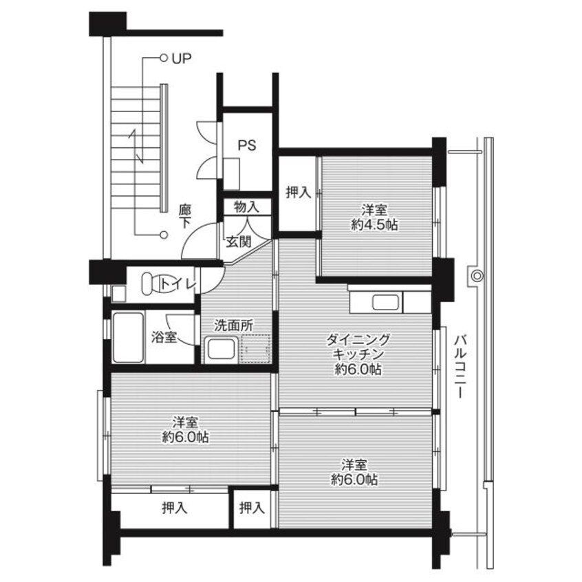 間取図 ビレッジハウス宇部5号棟