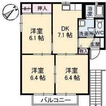 間取図 ディアス宇部坂　Ｃ棟・Ｄ棟・Ｅ棟