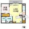 プランドール流川 1LDKの間取り