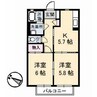 シャーメゾン権代 2Kの間取り