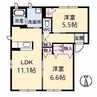 シャーメゾン丸尾 2LDKの間取り