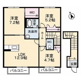 間取図 シャーメゾン東岐波