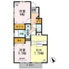 ウィッシュ開　A・B 2DKの間取り
