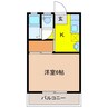 ハイツ上宇部 1Kの間取り
