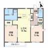 Ｕハイツ　カリス 2LDKの間取り