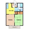 サンビレッジ上宇部Ａ棟 2DKの間取り