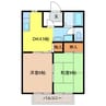 サンビレッジ上宇部Ａ棟 2DKの間取り