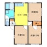 セジュールサンピアＡ・Ｂ 3DKの間取り