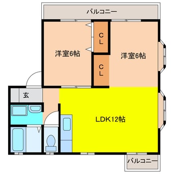 間取図 グランドコーポ中の尾　Ⅰ